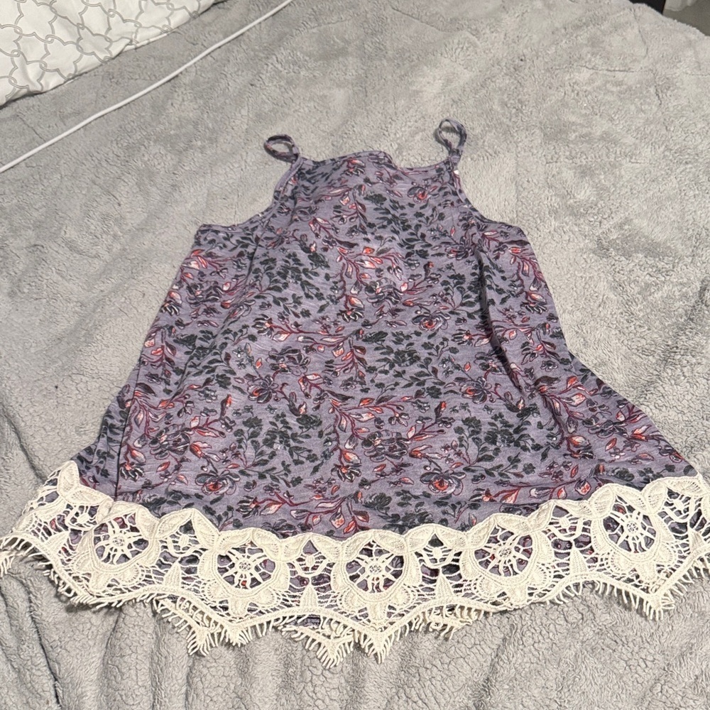 Weavers Purple Floral Camisole with Lace Hem